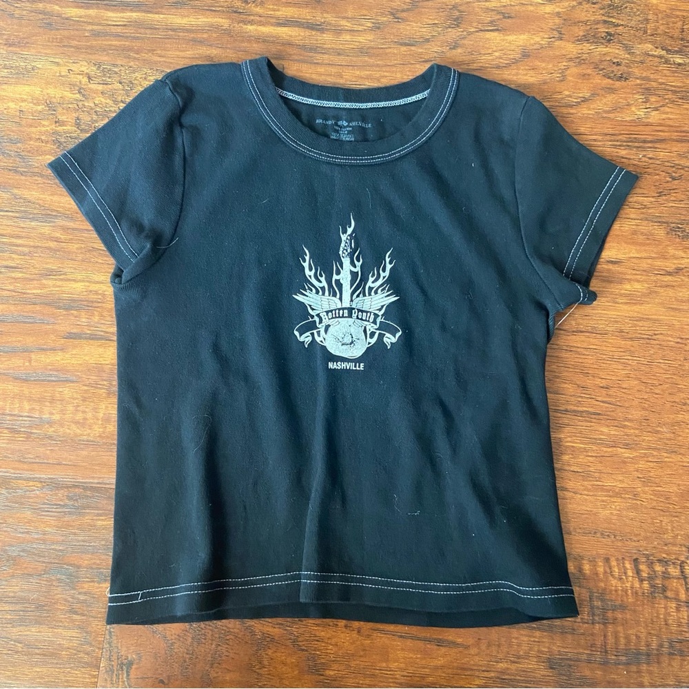 Brandy Melville rotten youth Nashville black crop top.